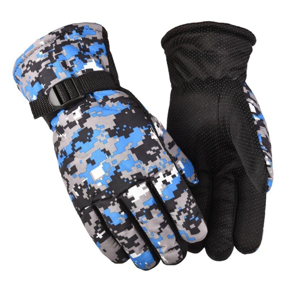 1 Đôi Găng Tay Giữ Ấm Chống Gió Chống Trượt Chống Nước Có Thể Điều Chỉnh Unisex Thích Hợp Khi Lái Xe / Chạy