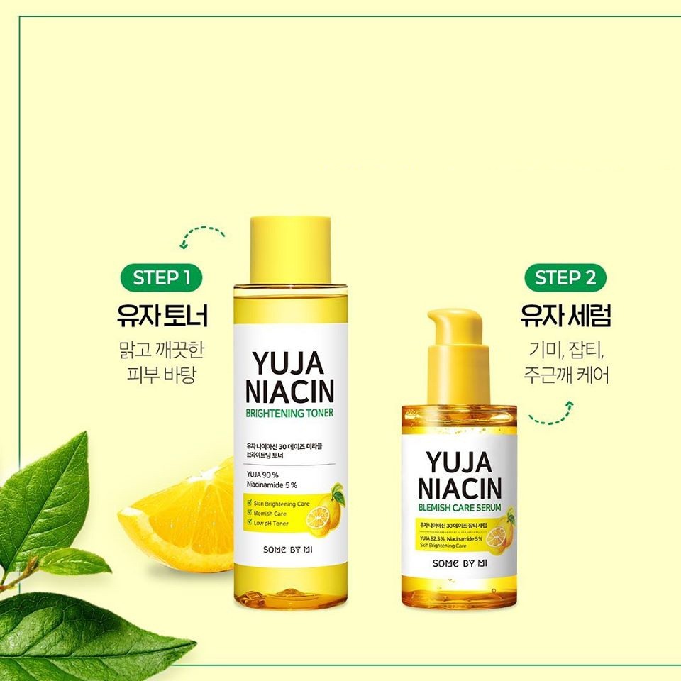 Combo 2 Sản Phẩm Dưỡng Ẩm, Trắng Da Chiết Xuất Quả Thanh Yên Some By Mi Yuja Niacin 30 Days (Toner 150ml + Serum 50ml)