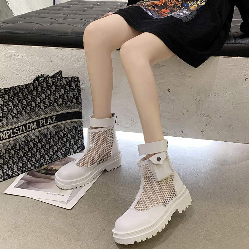 High Tube Breathable Mesh Sandal Boots2021New European Korean Style All-Match Platform Hollow-out Dr. Martens Boots Summer Sandals