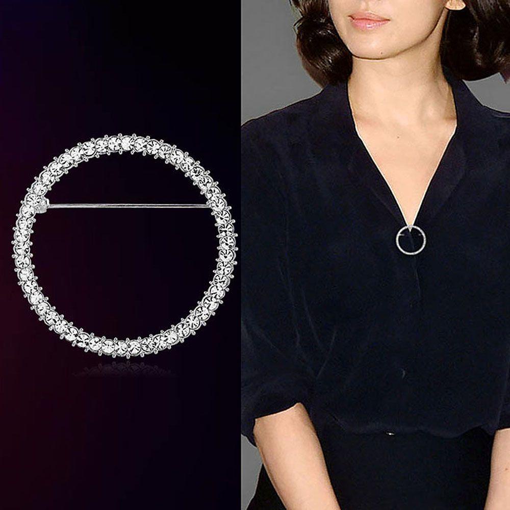 Ghim CàI ÁO HìNh TròN ĐíNh Kim Cương Giả ThờI Trang Cho Nữ|Son Môi Màu Sắc Thời Trang|Phụ Kiện Bằng Hợp Kim Chất Lượng|Trang Sức Vòng Cổ