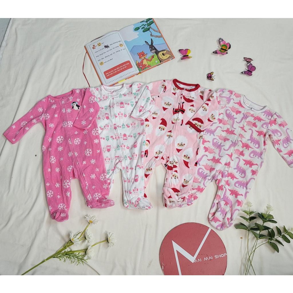 (Chọn màu- 6M) Body nỉ liền thân cho bé trai bé gái, Bộ đồ liền thân, bodysuit,bodysleep