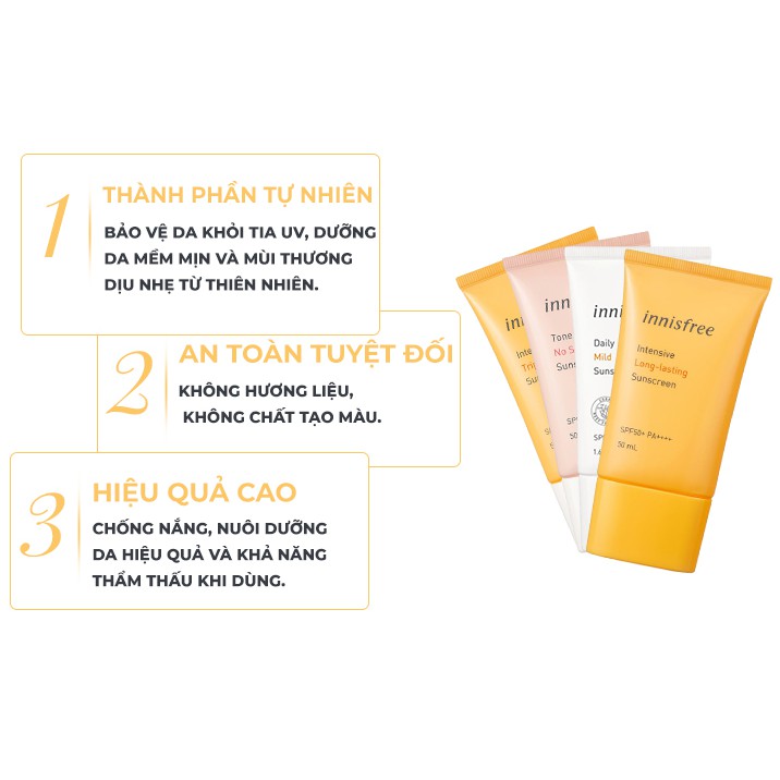 Kem chống nắng hàn quốc trắng da dưỡng ẩm innisfree CN03