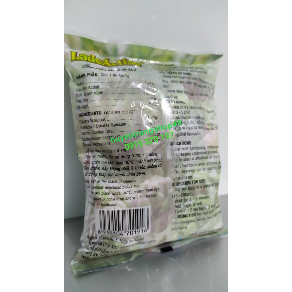 TRÀ LADOACTISO LADOPHAR GÓI 5O TÚI LỌC ĐÀ LẠT | BigBuy360 - bigbuy360.vn