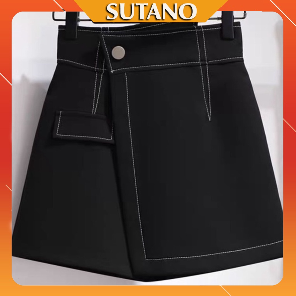 Chân váy chữ A -quần giả váy thiết kế cực xinh - đính cúc - cạp lệch - may lộ chỉ chất liệu đẹp CV435 SUTANO