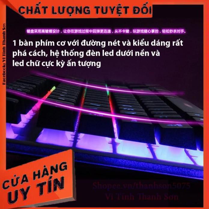 [TẶNG LÓT CHUỘT ] Bộ bàn phím giả cơ và chuột game Eweadn KMX-50 Led 7 màu - Vi Tính Thanh Sơn