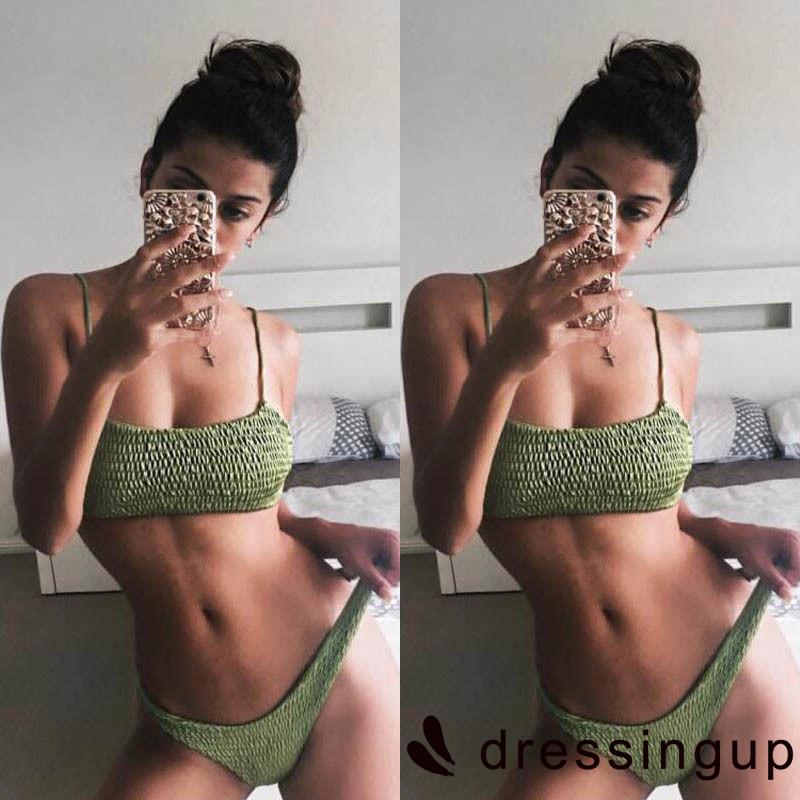 DRESSINGUP-Bộ đồ bơi 2 mảnh thời trang quyến rũ cho nữ