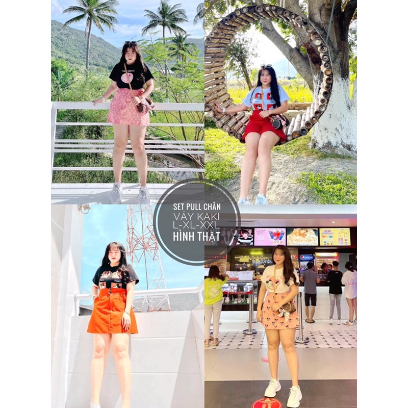 [Mã WASTCOOL giảm 15% tối đa 50K đơn 99K] Bigsize set áo thun mickey-LV-GC kèm váy quần 55-90kg(HÌNH THẬT) | BigBuy360 - bigbuy360.vn