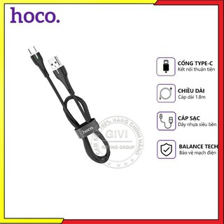 Cáp sạc nhanh hoco x45 dây pvc 3.0a, cổng kết nối type-c, dài 1.8m