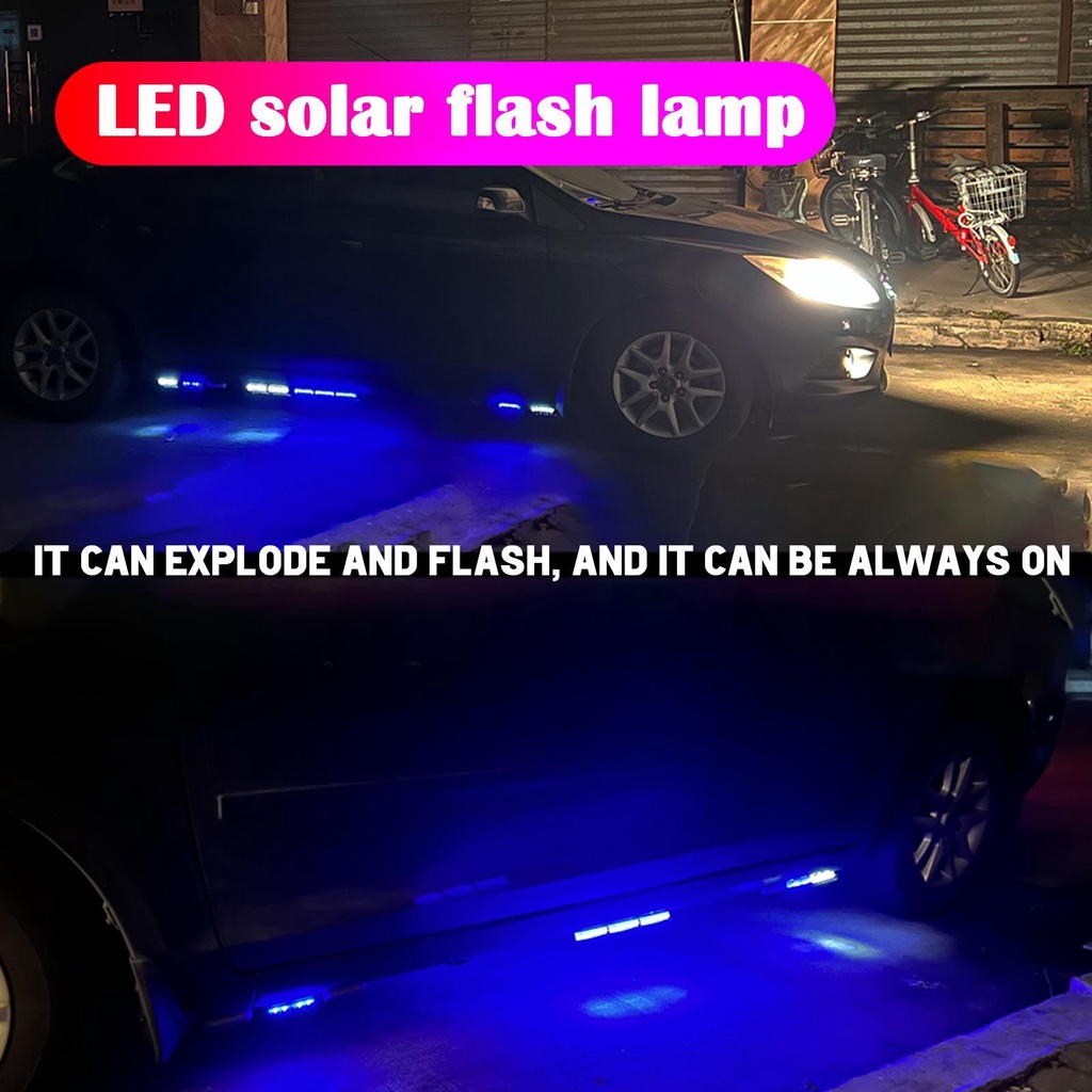 Đèn LED 10 Bóng Năng Lượng Mặt Trời Cảnh Báo An Toàn Gắn Đuôi Xe Hơi / Xe Máy