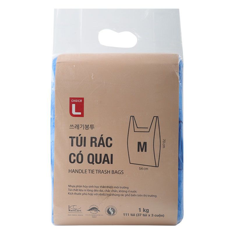 CL-Túi rác màu có quai 54x70cm 1kg (Giao màu ngẫu nhiên)