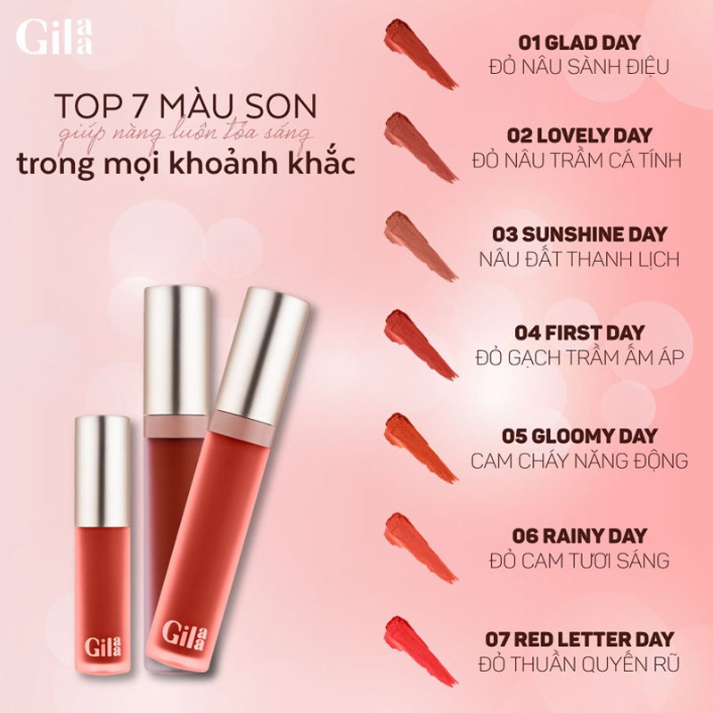 Son Kem Lì Gilaa Long Wear Lip Cream 5g