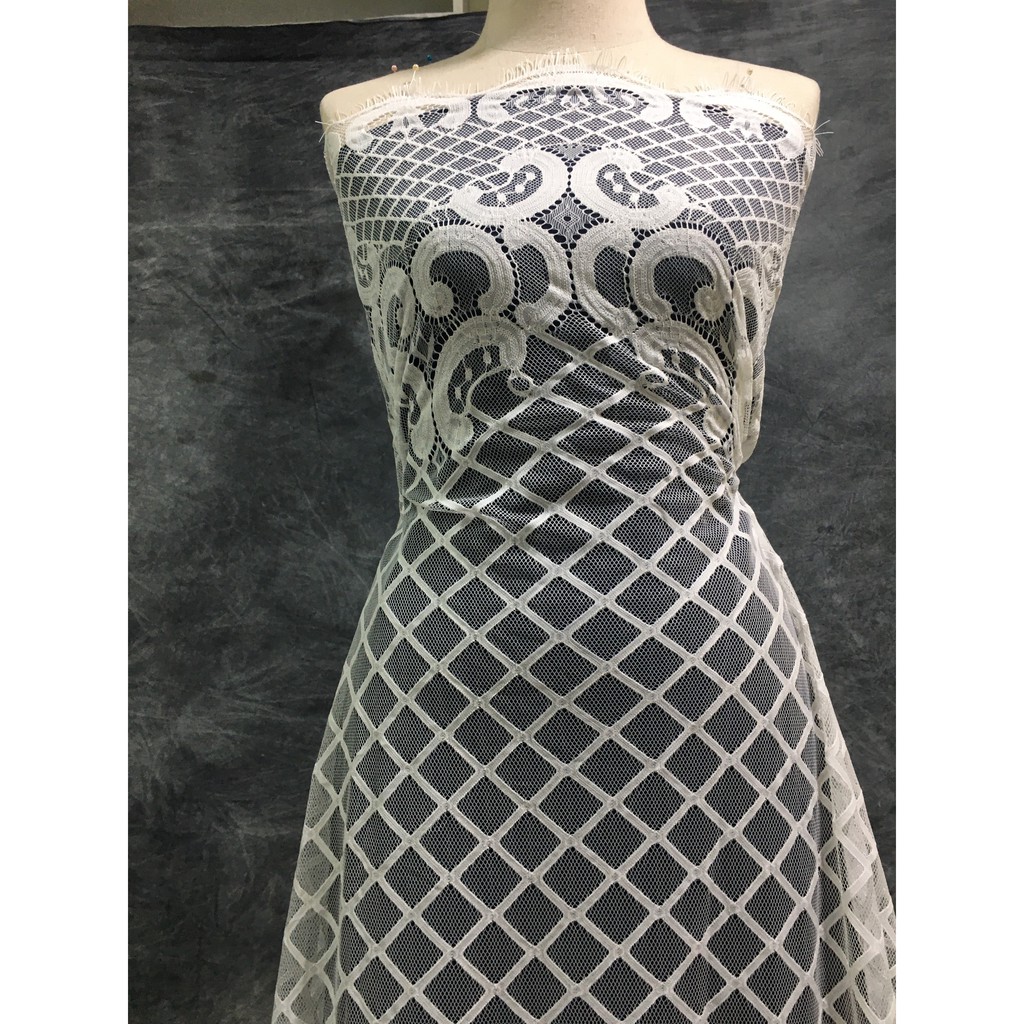 Ren cao cấp RM16587 khổ 1,5m may váy đầm, váy cưới, ren thời trang, ren trang trí