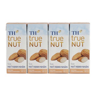Lốc 4 hộp Sữa hạt Hạnh Nhân TH true NUT 180 ml