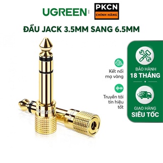 Đầu jack chuyển đổi âm thanh từ cổng 3.5mm cái sang cổng 6.5mm chính hãng UGREEN 20503 PKCNH