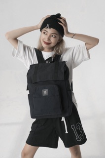 Balo nắp gập phối màu vải canvas cao cấp passenger backpack - chống nước có ngăn laptop tote talk