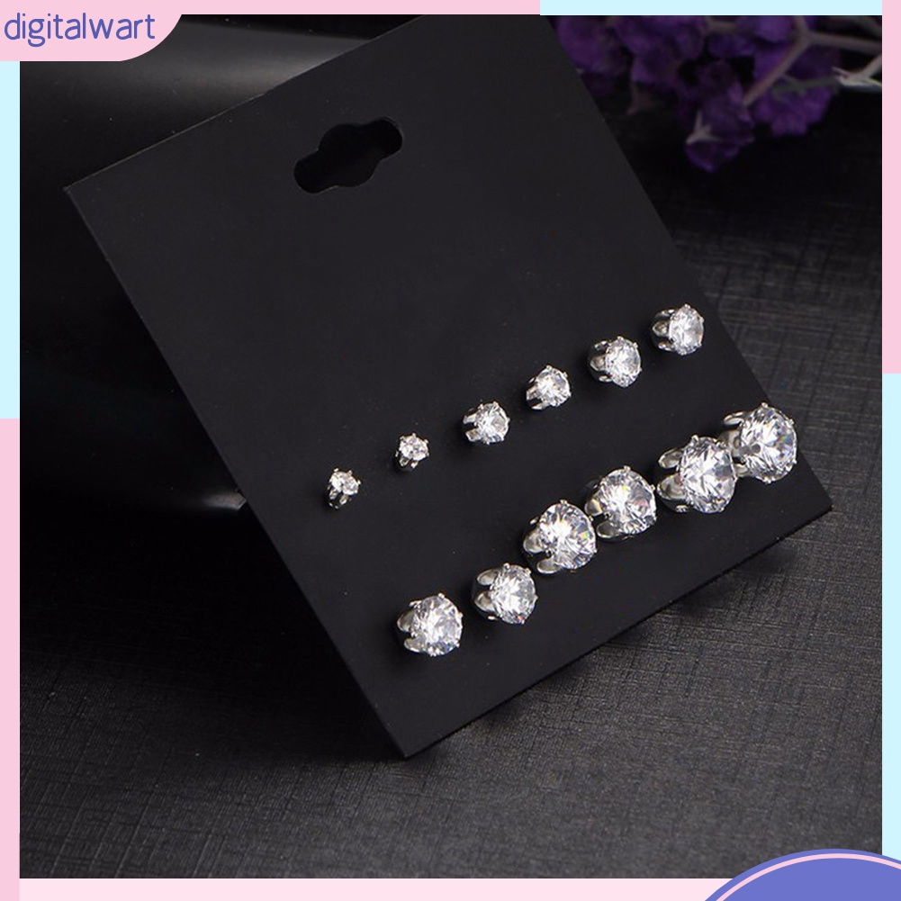 Set 6 Đôi Bông Tai Đính Đá Thời Trang Cho Nữ