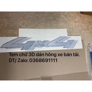 Đề can, tem chữ 4x4 kiểu 3d dán hông xe ranger, bt-50, navara, hilux, triton...