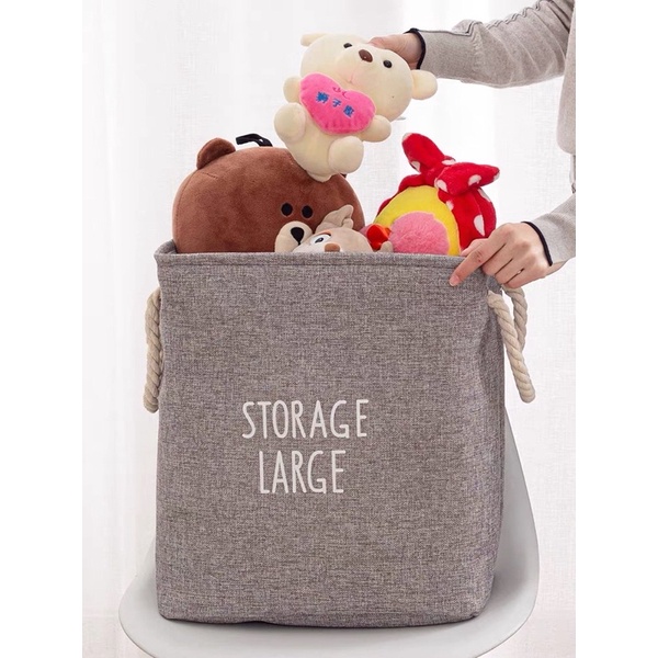 Giỏ vải đựng quần áo, hình chữ nhật vintage dày dặn