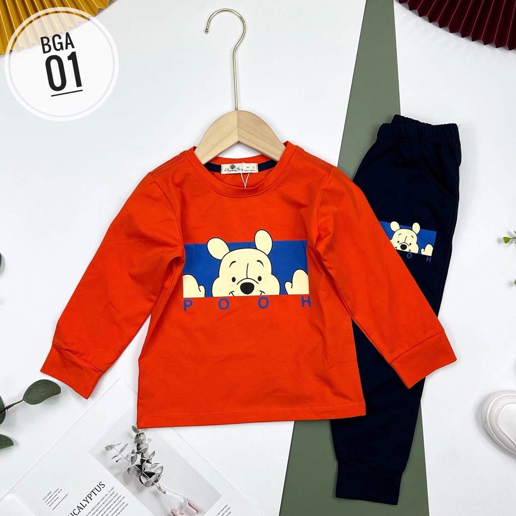 Bộ thun dài tay LITIBABY cho bé trai size 10-25kg . Chất siêu mềm đẹp . Hàng VNXK