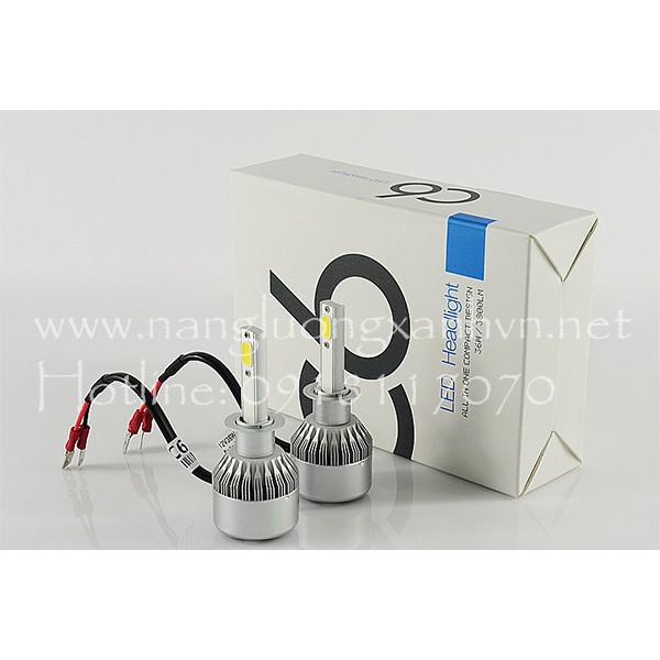 BỘ 2 BÓNG LED C6-H1-36W/7600LM/6000K CHO XE ÔTÔ, MÔTÔ, XE MÁY
