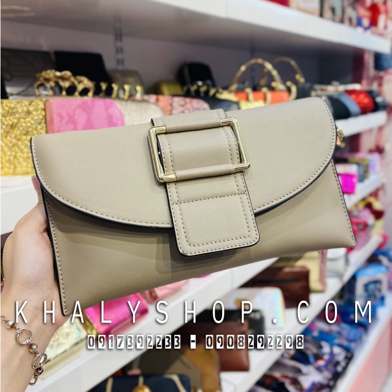 Bóp đầm clutch đeo chéo, cầm tay 2 màu khóa nịt xinh xinh cho các bạn nữ - (24x4x14cm)
