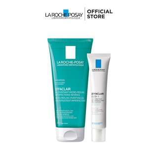 Bộ sản phẩm Sữa rửa mặt và Kem dưỡng dành cho da dầu mụn La Roche Posay