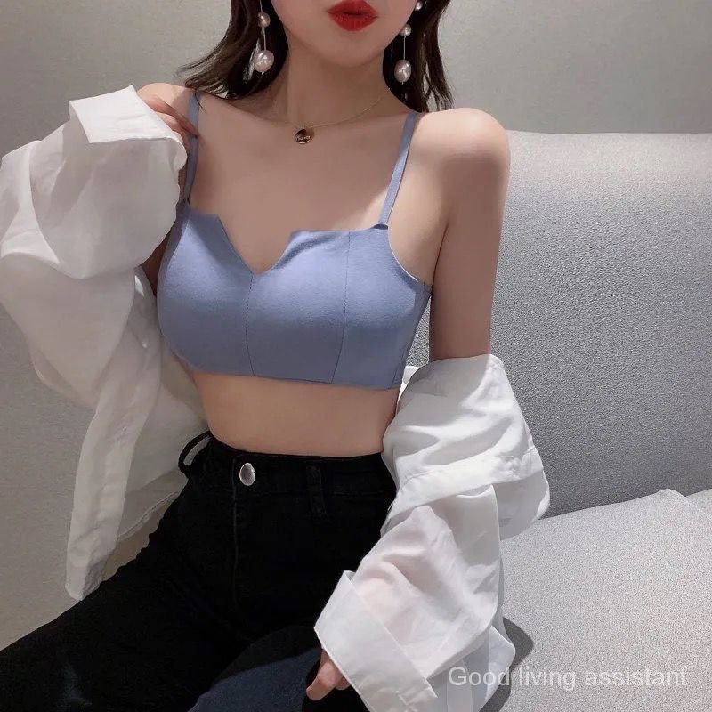 Korean Style Explosion Resistant Steel Frameless Cotton Bra For Women | BigBuy360 - bigbuy360.vn