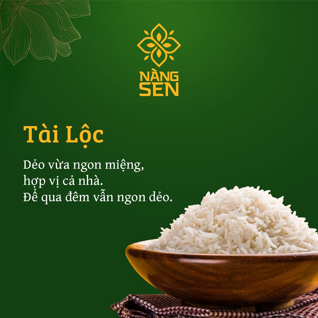 Gạo thơm thượng hạng Nàng Sen Tài Lộc 4kg