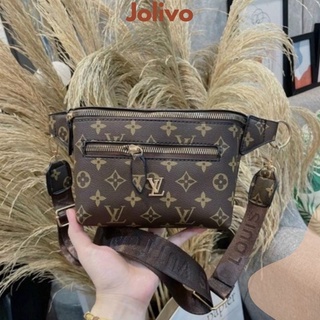 Túi xách nữ đeo bụng lv dây dù bản to hot trend 2022 màu nâu JOLIVO T1.025