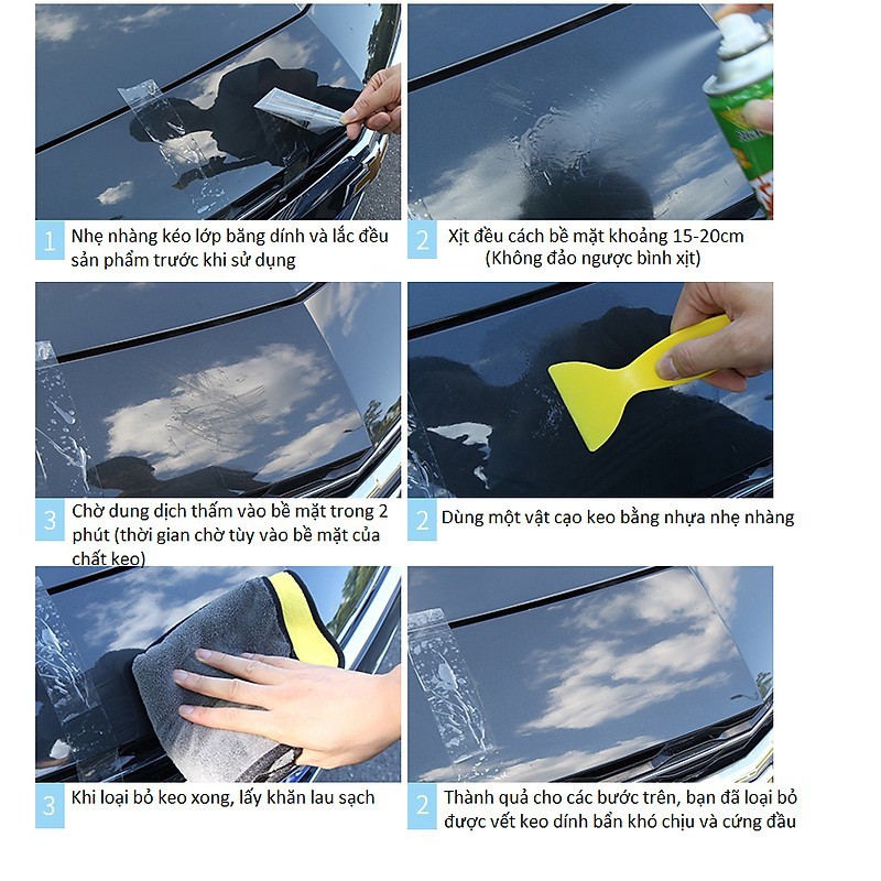 Chai Xịt: DÙNG Tẩy Keo Dính Đa Năng Trên Mọi Bề Mặt Nian Run 450ml  - Tặng Kèm 02 Móc Treo Dán Tường