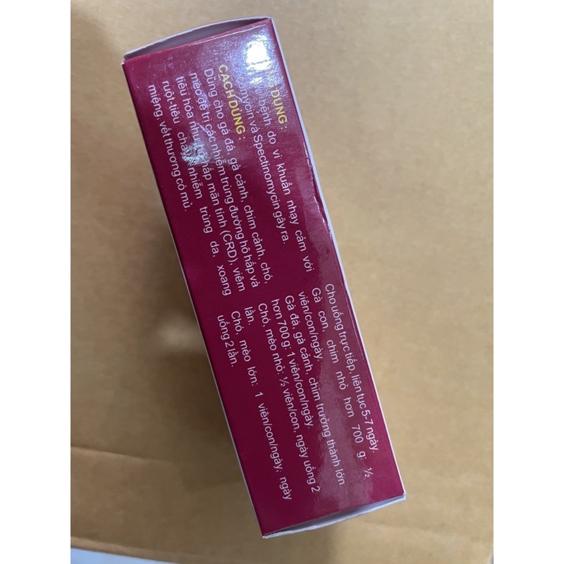 Viên nén dùng cho chim, gà bị hô hấp, tiêu chảy lincospec