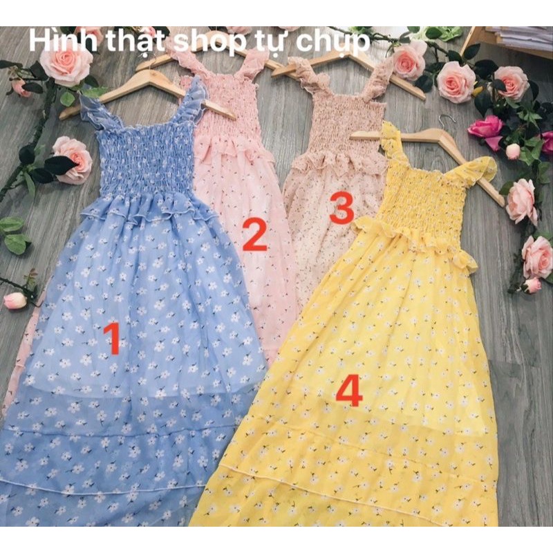 Đầm maxi voa hoa cánh tiên đi biển, chat chọn màu 🌺
