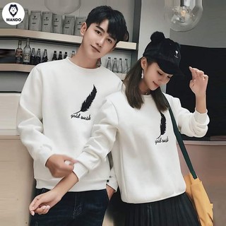Áo nỉ cặp đôi thu đông hình chiếc lá, rẻ đẹp vô địch