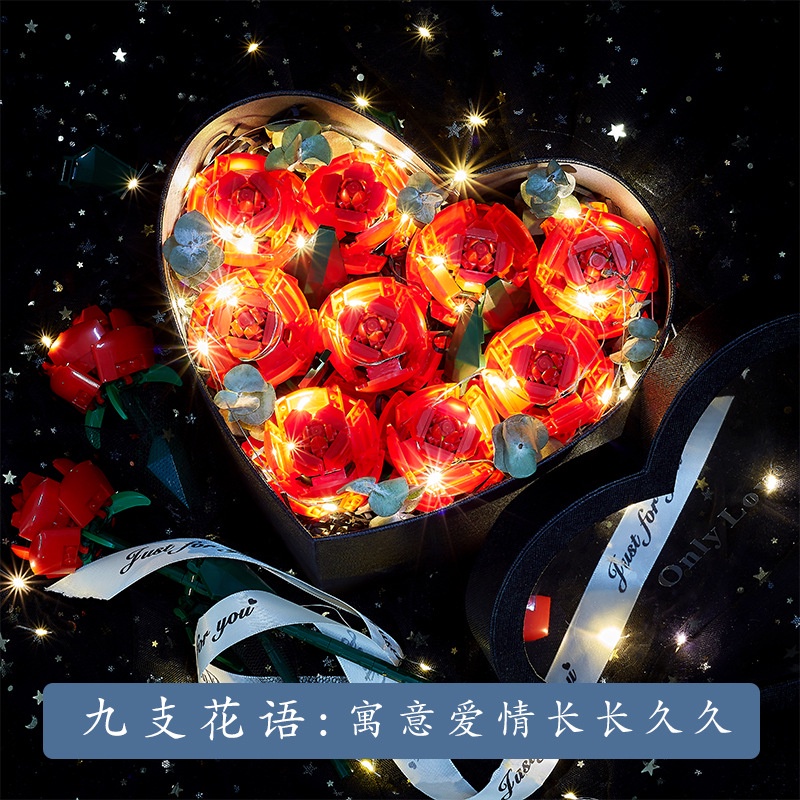 ✨Lebrick✨Bộ Đồ Chơi LEGO Xếp Hình Hoa Hồng Xanh Dương Lãng Mạn Sáng Tạo Thích Hợp Làm Quà Sinh Nhật Cho Bé Gái