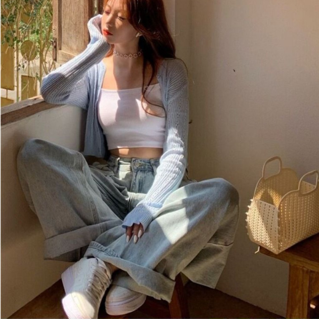 Áo 2 dây sợi bún thun gân đẹp 100% cotton, kiểu áo croptop chất bo gân dáng ôm vải mịn co giãn màu TÍM/ĐEN/TRẮNG -ckv014 | BigBuy360 - bigbuy360.vn