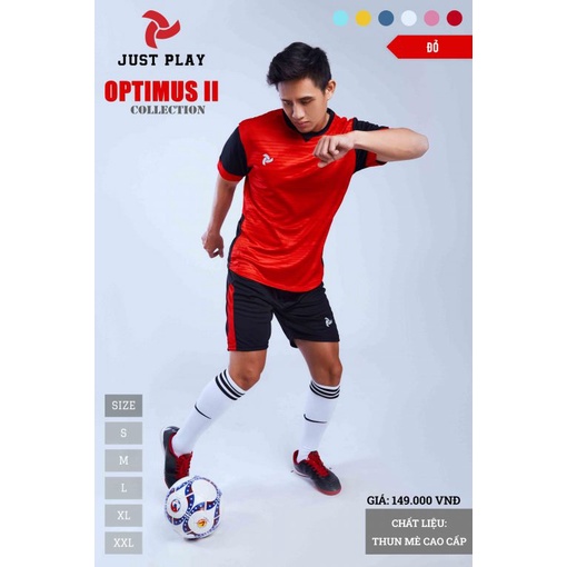Bộ Đá Banh Không Logo Optimus 2 - Không Logo Justplay Cao Cấp - Đủ Màu Đủ Size - Có In Tên Số