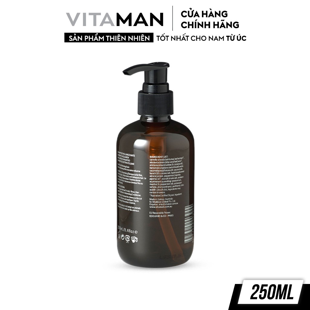 Dầu Gội Làm Phồng Tóc Dành Cho Nam Vitaman Grooming Volumising Shampoo 250ml