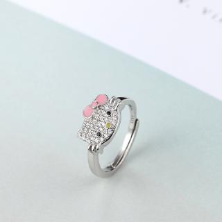 Nhẫn Đeo Tay Kim Loại Tạo Hình Mèo Dễ Thương Cho Nữ
