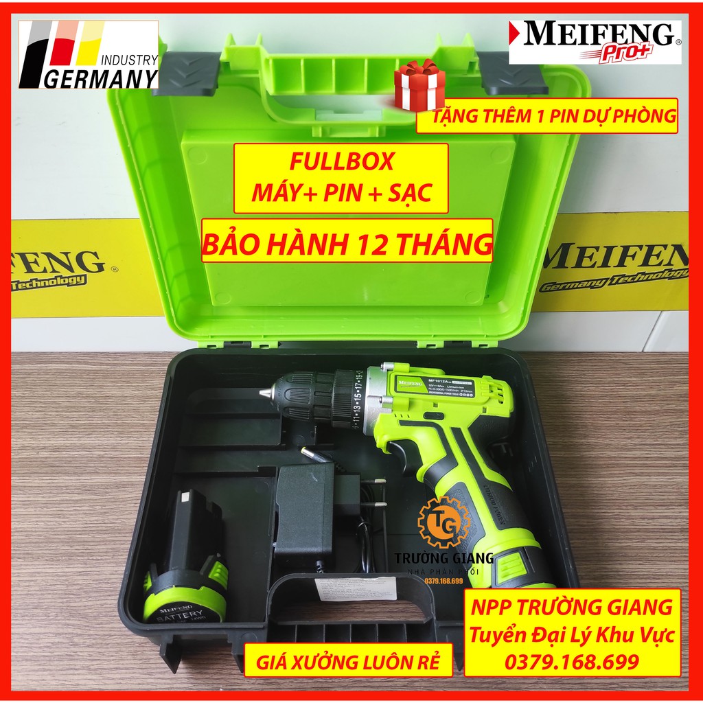 Máy Khoan Pin ☘ FREESHIP ☘ Máy Khoan Bắt Vít 12V Giá Rẻ - Chính Hãng - MEIFENG - NppTruongGiang