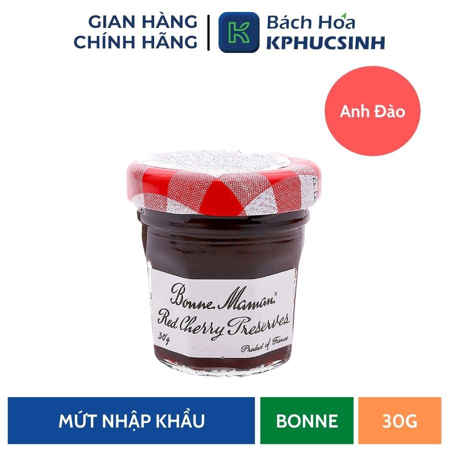 Mứt anh đào Bonne Maman 30g KPHUCSINH - Hàng Chính Hãng