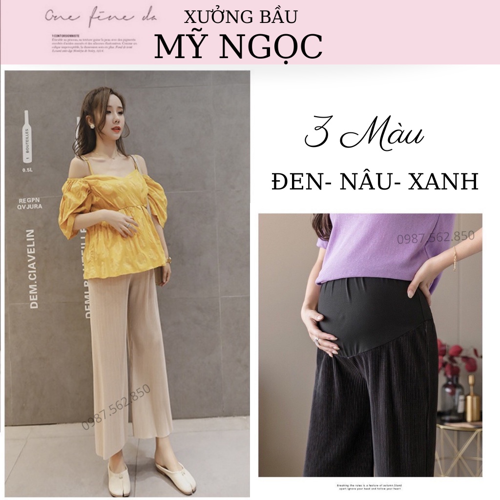 Quần Bầu Ống Xuông Chất Tăm Hàn Mát Mềm Có Chun Chỉnh size s-3xl- Bầu Mỹ Ngọc