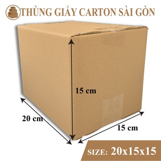 Hộp giấy 20x15x15 carton 3 lớp sóng Thùng giấy đóng hàng cứng cáp Thùng đóng hàng chuyên dụng chất lượng cao bền đẹp