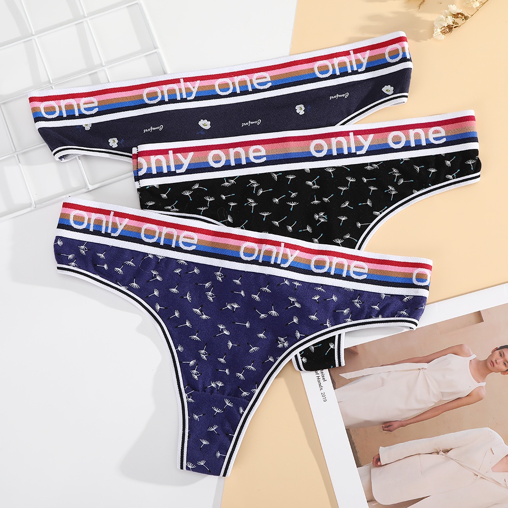 Quần lót Aijolen bằng cotton lưng thấp in chữ gợi cảm cho nữ