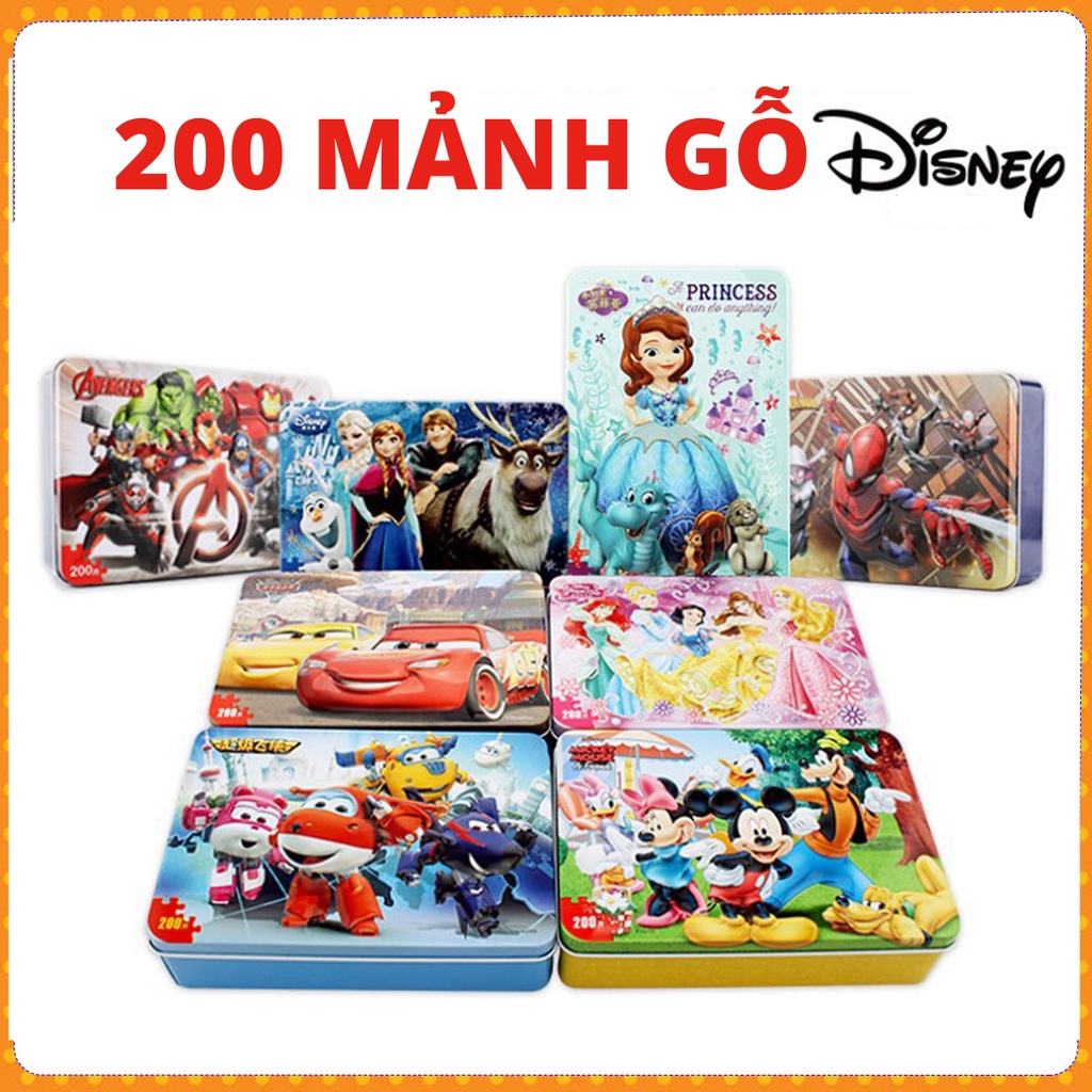 Tranh Ghép Hình 200 Mảnh Gỗ 3D Mẫu Mới Disney/Jigsaw Puzzle 200 Mảnh/Tranh Xếp Hình Cho Bé Từ 5 Tuổi