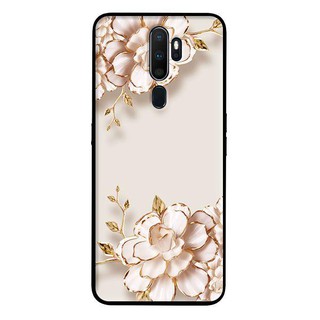Ốp Lưng Oppo A5 2020, A9 2020 - Tranh Hoa Nền Trắng
