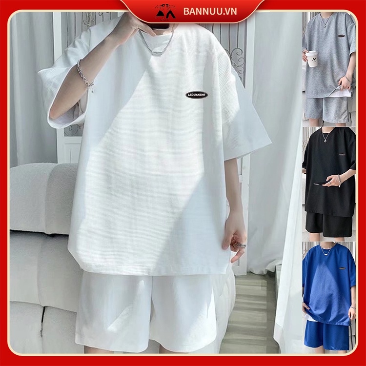 bộ thể thao nam Sọc thời trang đồ bộ thể thao nữ unisex from rộng bộ thể thao nam mùa hè phong cách Hàn Quốc Sets