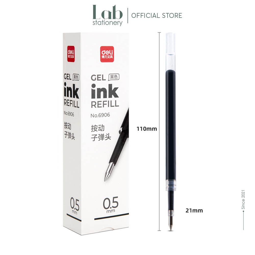 Ngòi Bút Gel Deli 0.5mm Labo S206, S221 Dùng Thay Ruột Bút Bấm A575, A057b
