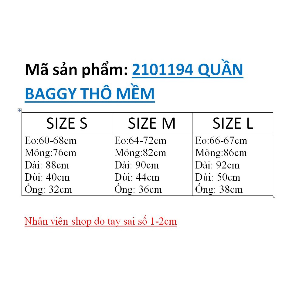 2101194 QUẦN BAGGY THÔ MỀM | BigBuy360 - bigbuy360.vn
