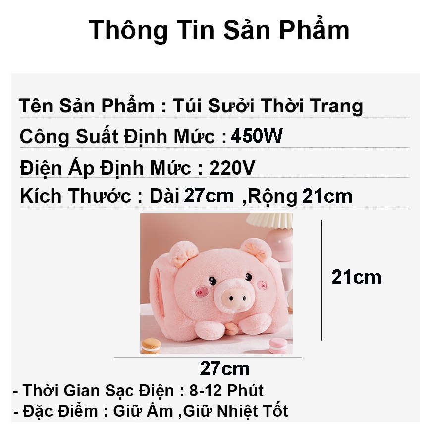 Túi sưởi cắm điện mùa đông hình thú NANA túi sưởi ấm chườm bụng kinh giữ nhiệt tốt