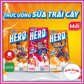 Sữa trái cây Hero Vinamilk (vỉ 4 hộp 110ml) )- ĐỔI THẺ TRÚNG QUÀ – Thức uống bổ sung vitamin – Buôn Rẻ - 01214